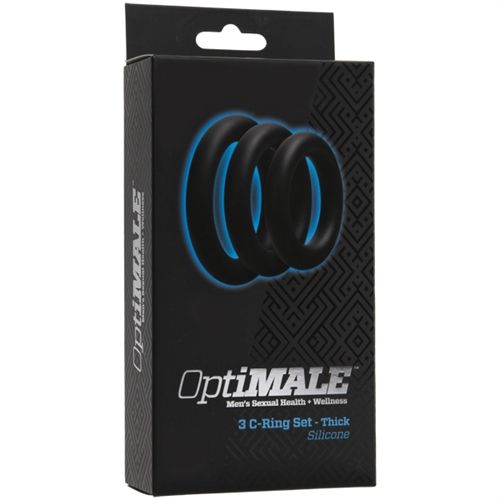 Optimale 3 C Ring Set (Black) – Thick Silicone Cock Rings With 32mm, 37mm, and 42mm Diameters > Cock Ring > Sets - Tophatter Daily Deals