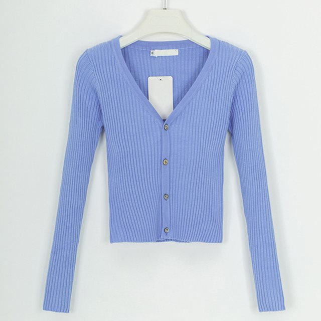 Fitted Womens Cropped Cardigan - Ribbed Knit, Casual Blue 3D Changing Face Moving Picture Frame - Tophatter Daily Deals