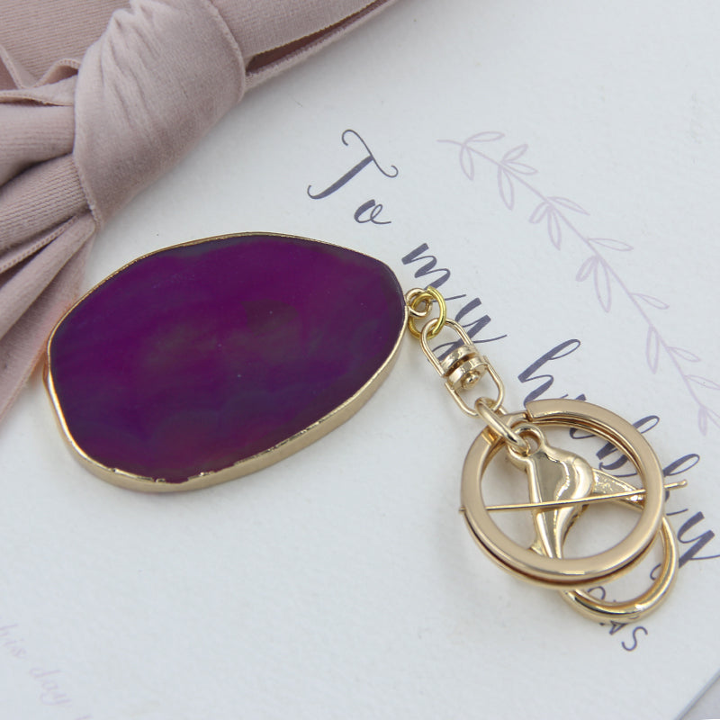 Agate Stone Wedding Brand Custom Pendant Dark Purple 7 - Tophatter Daily Deals