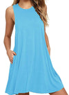 Full Size Round Neck Sleeveless Dress with Pockets Casual Dresses - Tophatter Daily Deals