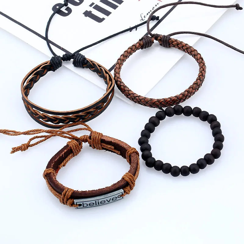 Believe™ Handmade Men's Leather Bracelet Bracelets - Tophatter Daily Deals