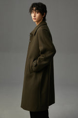 Warm Structured Men’s Wool Coat - Midlength, Double Sided 3D Changing Face Moving Picture Frame - Tophatter Daily Deals
