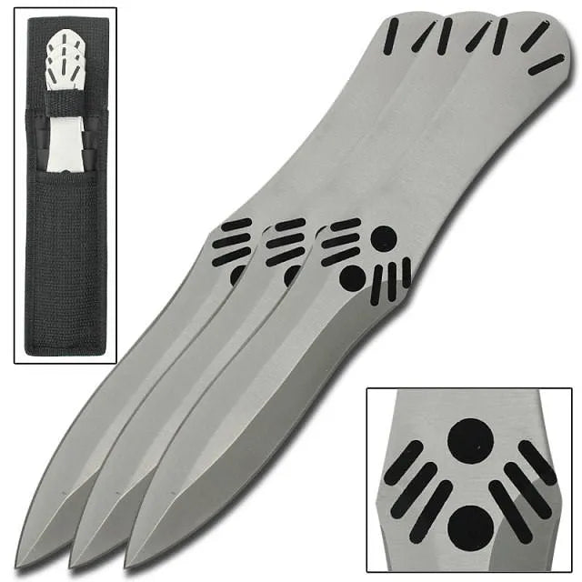 Assassins Creed Silver 3 Piece Throwing Knife Set - Tophatter Daily Deals