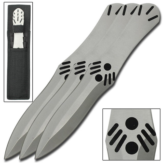 Assassins Creed Silver 3 Piece Throwing Knife Set Collectible Weapons - Tophatter Daily Deals