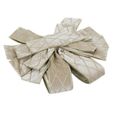 Champagne Gold Tree Top Bow with Long Streamer | Fabric Christmas Tree Topper Tree Decoration - Tophatter Daily Deals