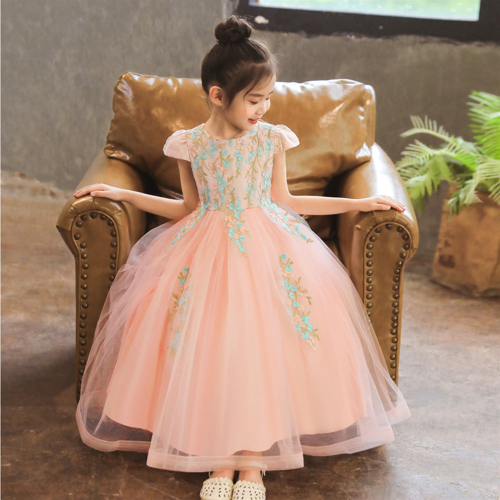 Autumn Girls Long Lace Applique Umbrella Princess Dress 0 - Tophatter Daily Deals