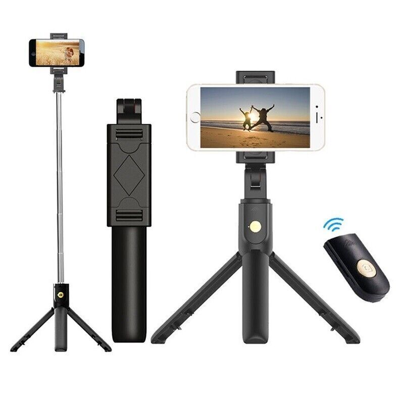Bluetooth Selfie Tripod Telescopic Stick Remote Monopod Extendable Phone Stand Tripod Telescopic Stick Remote Monopod - Tophatter Daily Deals