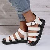 Buckle Sandals Flat PlatformThick Bottom Shoes Women Summer 0 - Tophatter Daily Deals