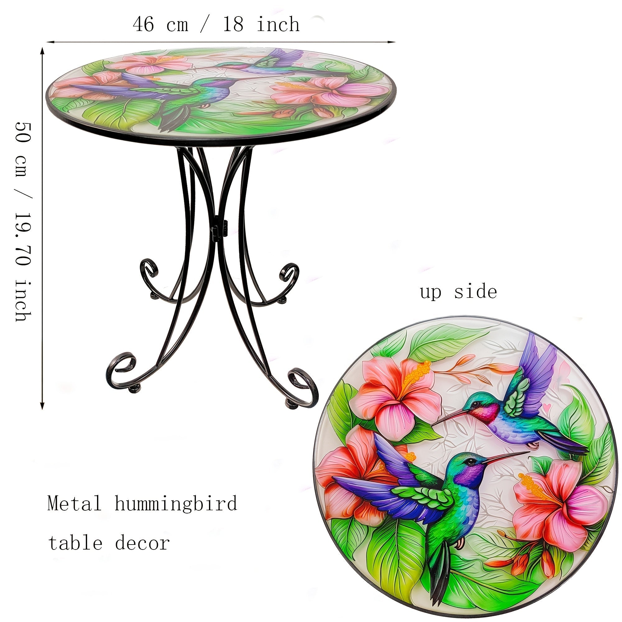 Round Metal Side Table Hummingbird Furniture > Outdoor > Outdoor Tables - Tophatter Daily Deals