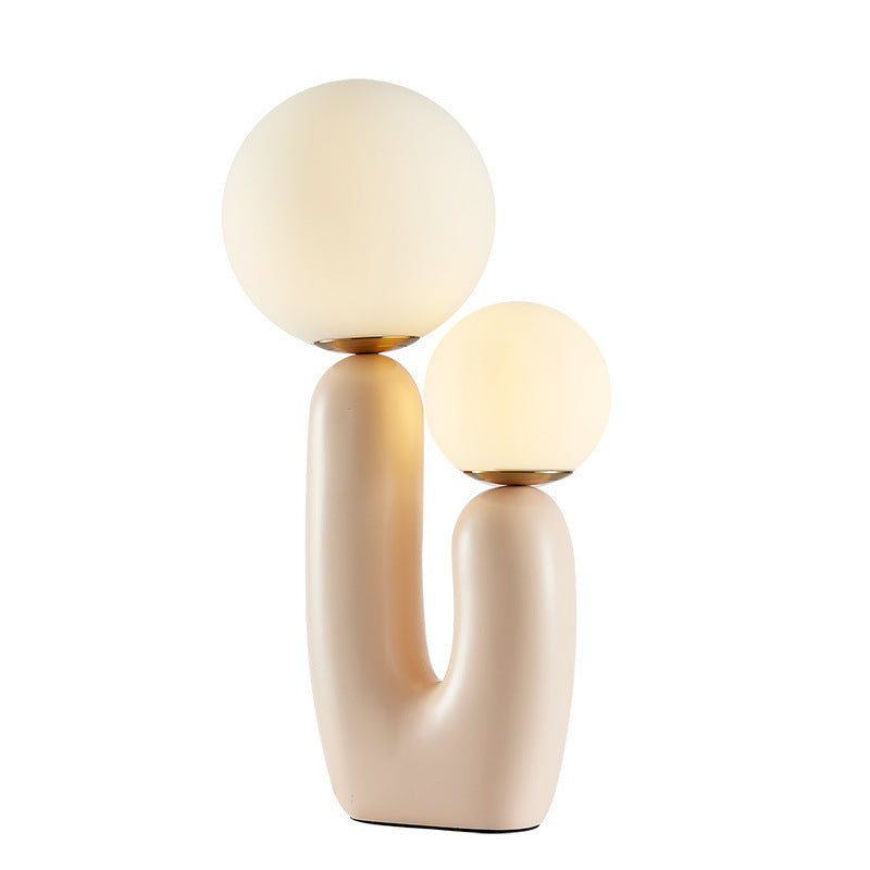 Bedside Bedroom Designer Model Room Double-head Resin Table Lamp 0 - Tophatter Daily Deals