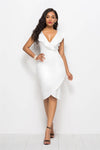 Ruched Ruffled Cap Sleeve Dress Cocktail Dresses - Tophatter Daily Deals