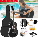 38" Acoustic Beginners Guitar with Guitar Bag Strap Tuner Extra String Toys & Games - Tophatter Daily Deals