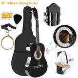 38" Acoustic Beginners Guitar with Guitar Bag Strap Tuner Extra String Toys & Games - Tophatter Daily Deals