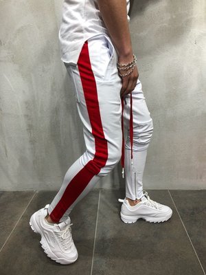 Autumn And Winter Explosions Men's Casual Sweatpants White Red 0 - Tophatter Daily Deals