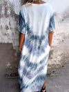 Full Size Pocketed Tie-Dye Short Sleeve Dress Casual Dresses - Tophatter Daily Deals