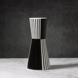 Black And White Striped Geometric Ceramic Vase Flower Ornaments 13.3x13.3x27.7CM 0 - Tophatter Daily Deals