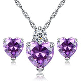 Aliexpress selling jewelry red peach Earring Necklace bride jewelry set Taobao supply Purple 0 - Tophatter Daily Deals