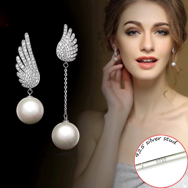 Angel Wing Earrings Platinum 0 - Tophatter Daily Deals