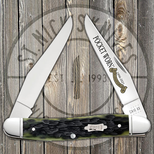 Case Muskrat - Pocket Worn - 25th Anniversary Olive Green Bone - 38195 Traditional Knives - Tophatter Daily Deals