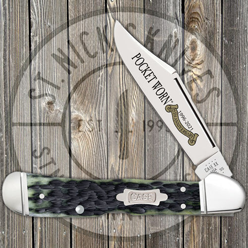 Case Copperlock - Pocket Worn 25th Anniversary Olive Green Jig Bone - 38198 Traditional Knives - Tophatter Daily Deals