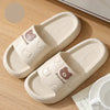Cute Cartoon Bear Slippers For Women Summer Indoor Thick-soled Non-slip Floor Bathroom Home Slippers Men House Shoes - Tophatter Deals