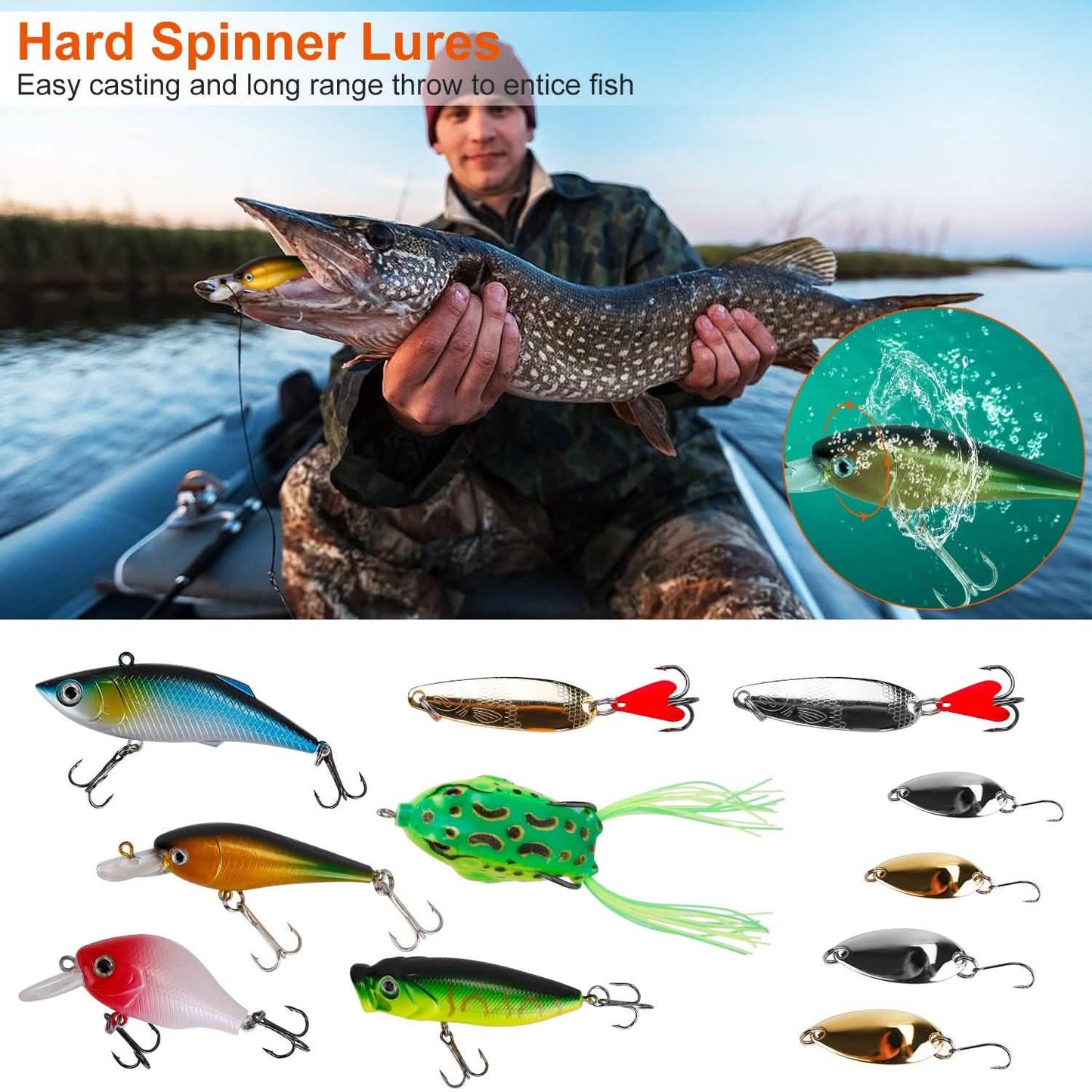 383-Piece: Fishing Lures Tackle Box Outdoor Recreation - Tophatter Daily Deals