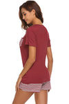 Striped Short Sleeve Top and Shorts Lounge Set Loungewear Sets Apparel & Accessories Fast Shipping Free Shipping H#Y HOT DEALS HOME PAGE Lingerie Lingerie Sleepwear Loungewear Loungewear Sets New Deals sexy lingerie Ship From Overseas Ship from USA USA USA STOCK - Tophatter Daily Deals And Savings