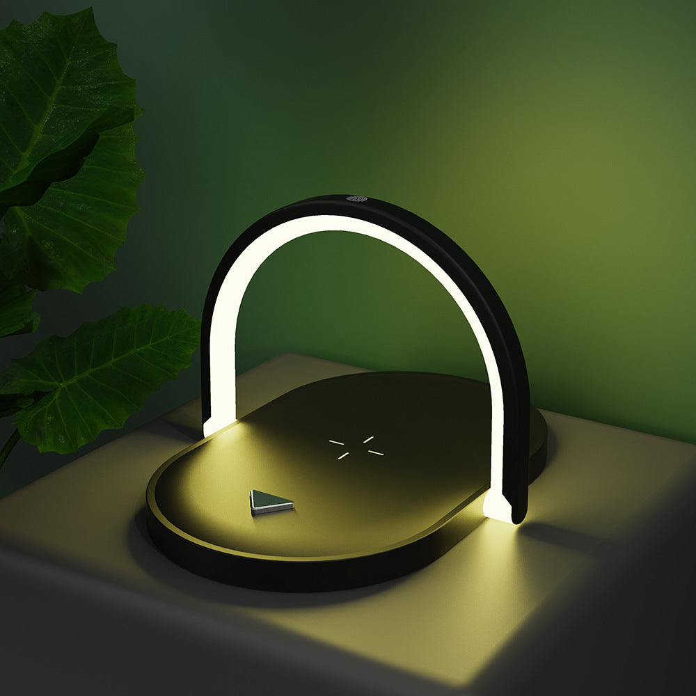 3 In 1 Foldable Wireless Charger Night Light Wireless Charging Station Stonego LED Reading Table Lamp 15W Fast Charging Light Black 0 - Tophatter Daily Deals