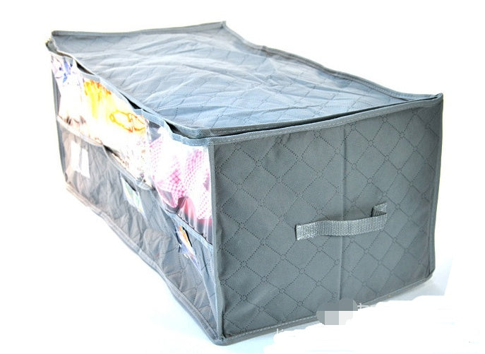 Bamboo charcoal non-woven clothes storage box 0 - Tophatter Daily Deals