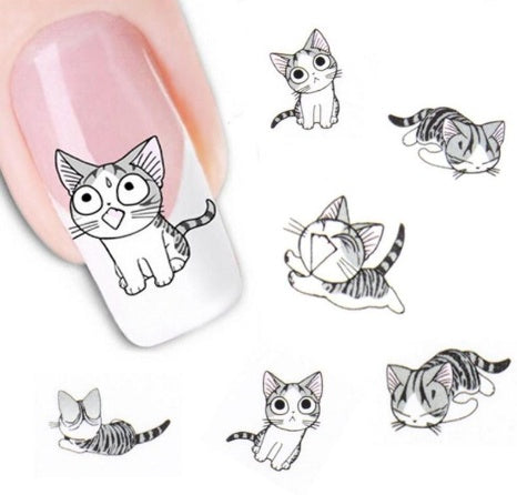 1 Sheet Cat Nail Art Sticker 0 - Tophatter Daily Deals