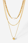 Heartbeat Triple-Layered Heart Pendant Necklace Gold One Size Necklaces - Tophatter Daily Deals