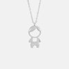 Pendant Rhinestone Stainless Steel Necklace Silver Boy One Size Necklaces - Tophatter Daily Deals