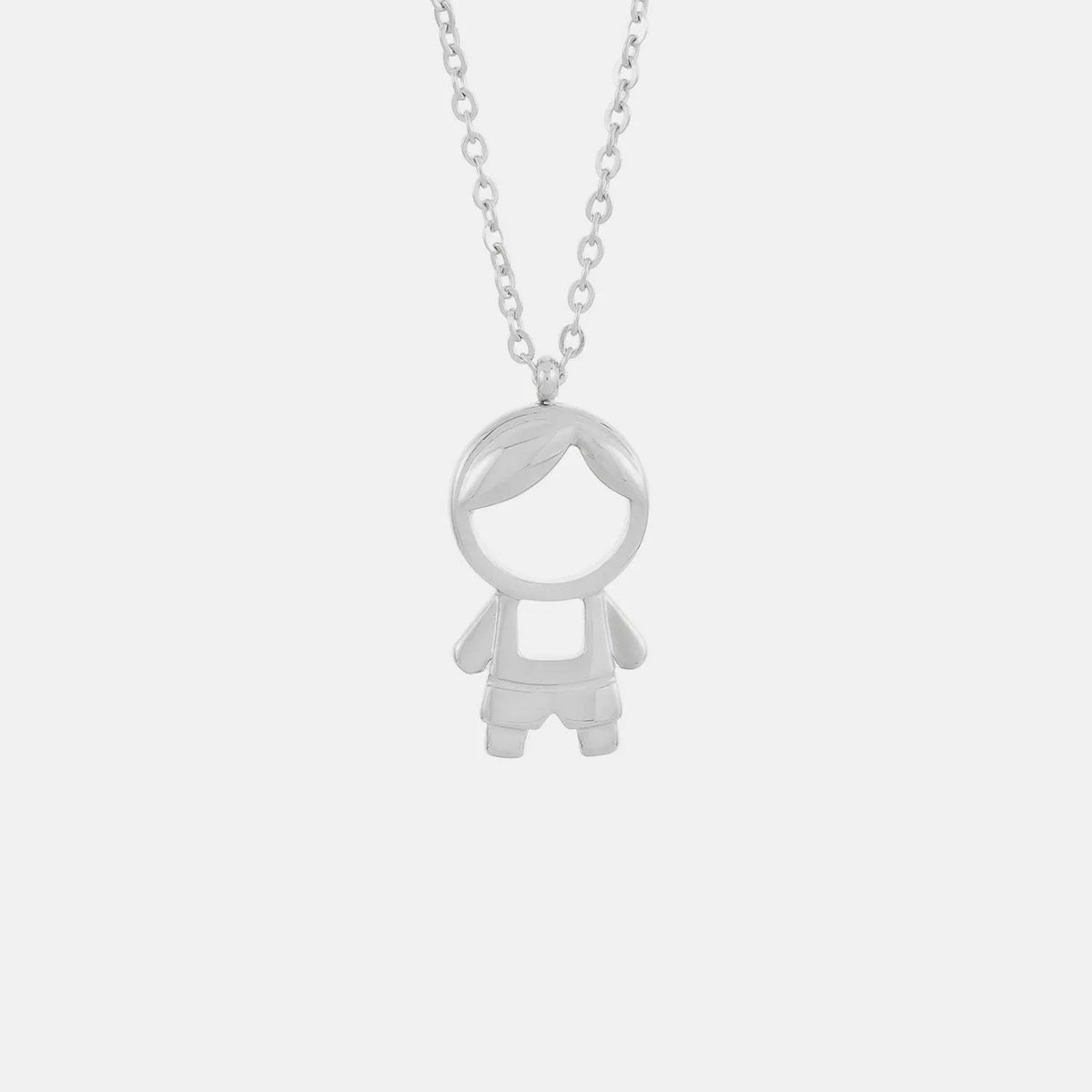 Pendant Rhinestone Stainless Steel Necklace Silver Boy One Size Necklaces - Tophatter Daily Deals