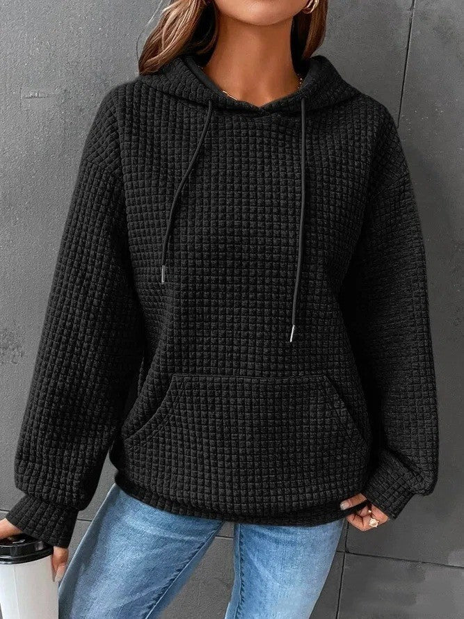 Soft Cozy Women’s Hoodie Sweater - Waffle Knit Layering 3D Changing Face Moving Picture Frame - Tophatter Daily Deals