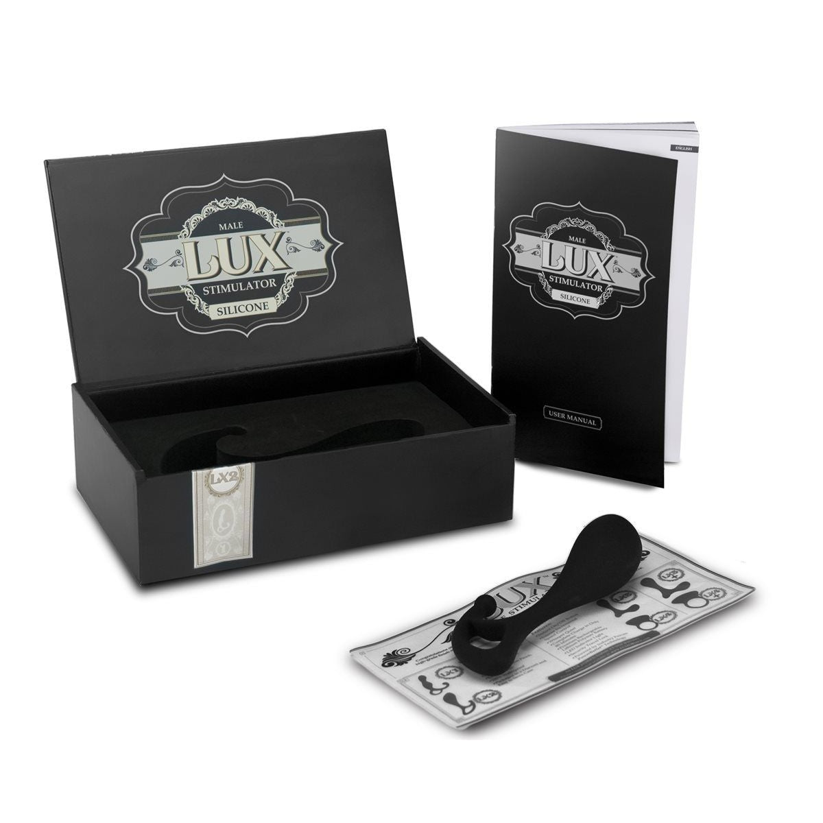 Lux LX2 Silicone Male Prostate Stimulator in Black Prostate Massager - Tophatter Daily Deals