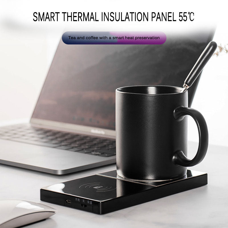 2 In 1 Heating Mug Cup Warmer Electric Wireless Charger For Home Office Coffee Milk 0 - Tophatter Daily Deals