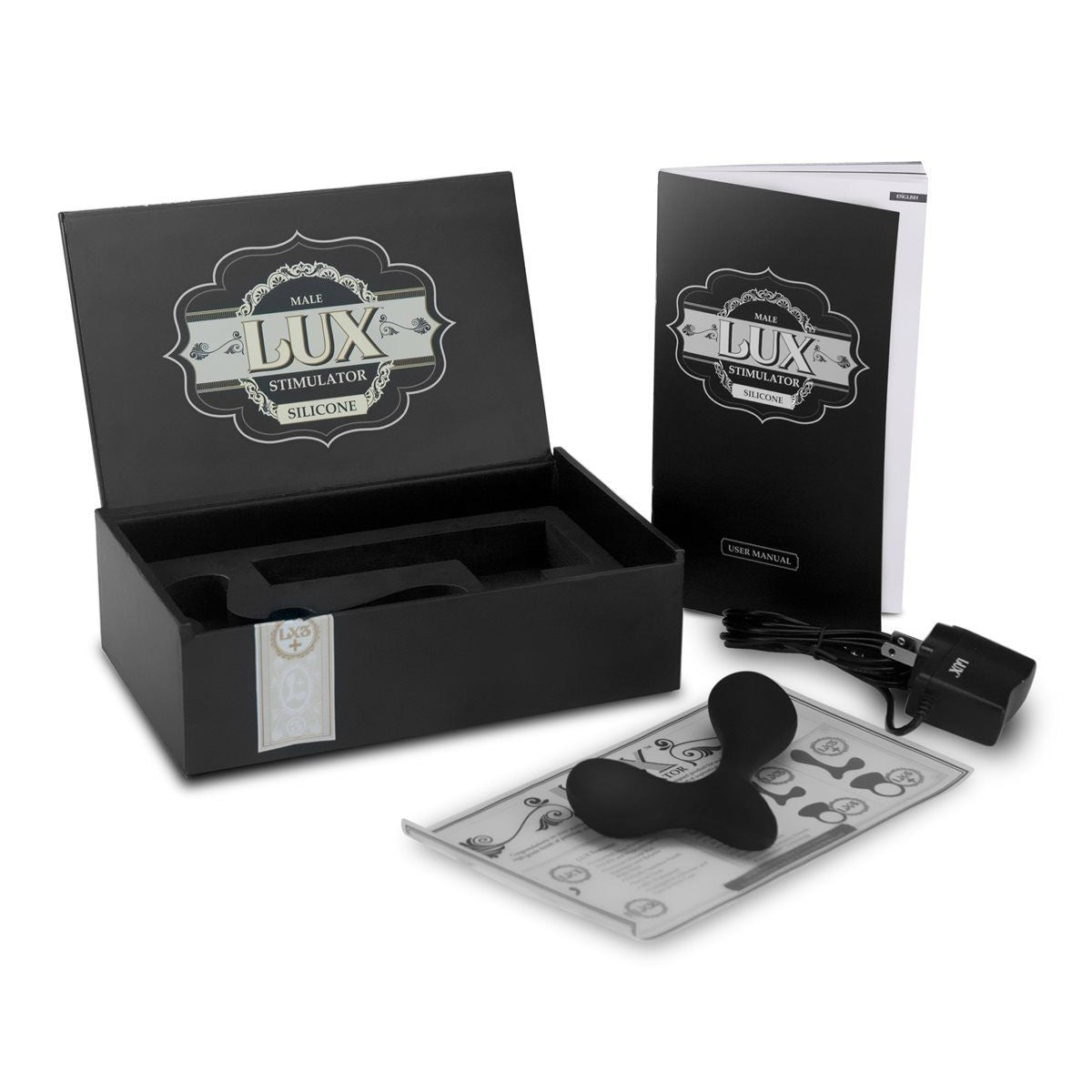 Lux LX3+ Vibrating Silicone Male Prostate Stimulator in Black Prostate Massager - Tophatter Daily Deals