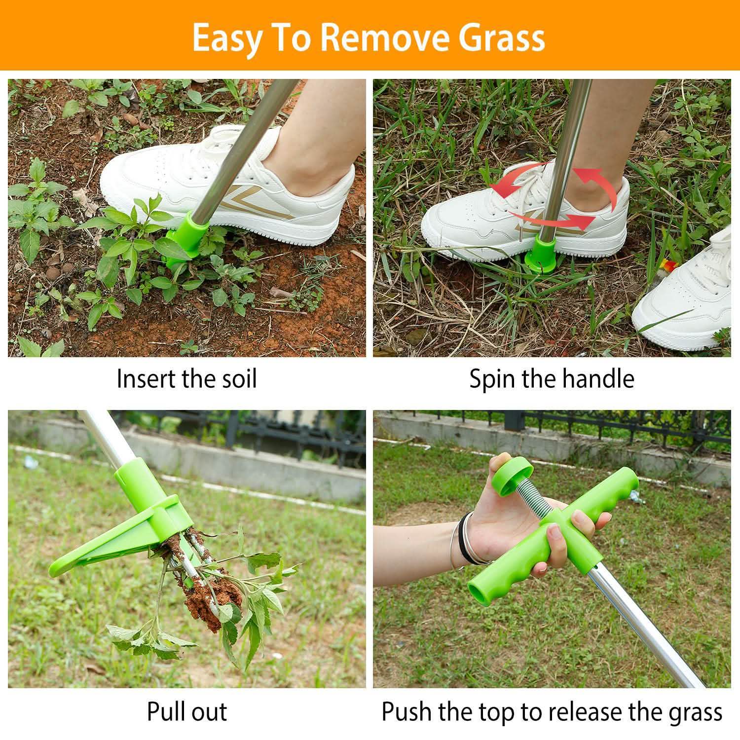 38.98" Weed Puller Twister Stand Up Root Removal Garden & Patio - Tophatter Daily Deals