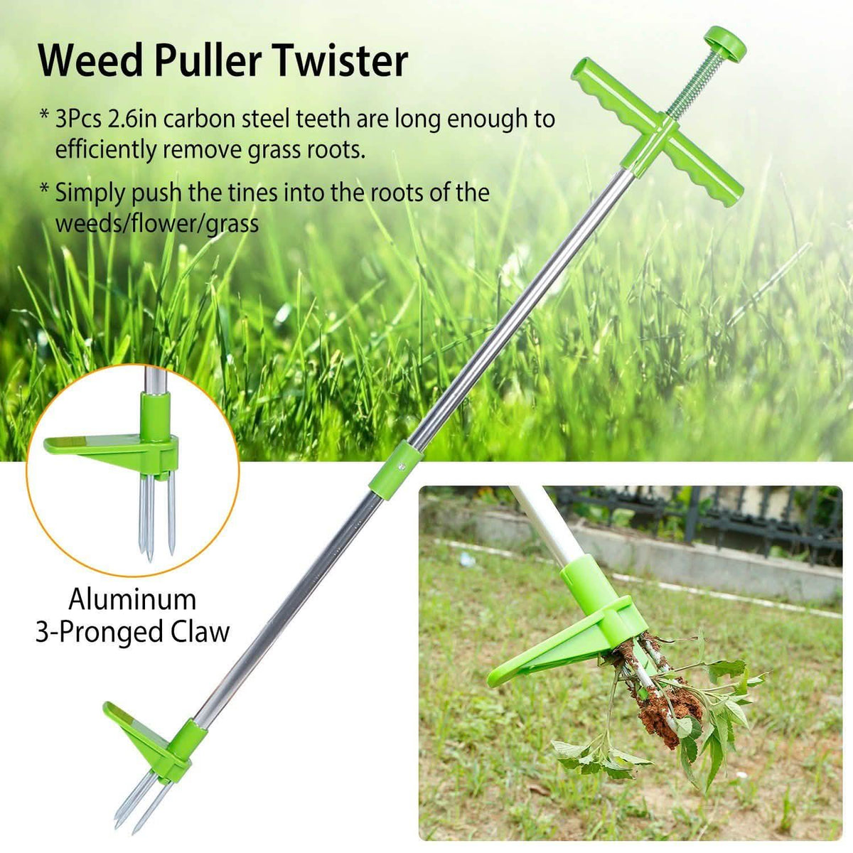 38.98" Weed Puller Twister Stand Up Root Removal Garden & Patio - Tophatter Daily Deals