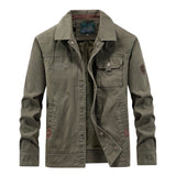 Breathable Durable Men's Work Jacket - Shirt Collar, Cotton Army Green - Tophatter Daily Deals