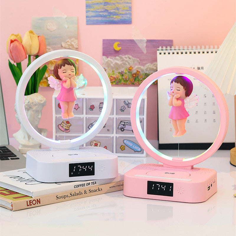 Angel Girl Magnetic Suspension Bluetooth Clock Speaker 0 - Tophatter Daily Deals