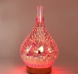 3D Glass Colorful Vase Humidifier Household Light Wood Grain Base 0 - Tophatter Daily Deals