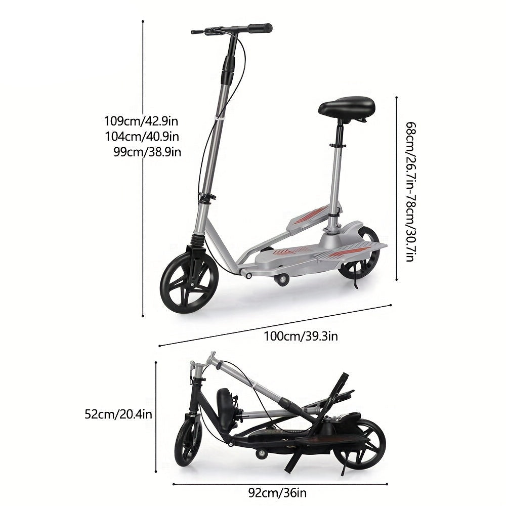Black Stainless Steel Scooter with Rear Suspension Riding Scooters - Tophatter Daily Deals
