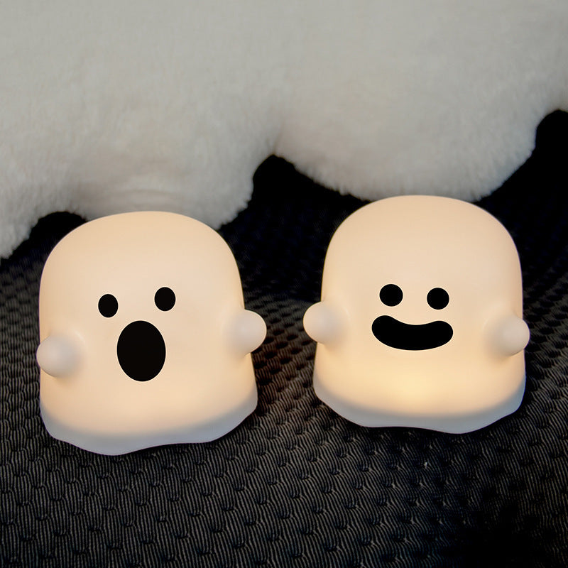 Silicone Night Light Touch Lamp Bedside Cute Halloween 3D Changing Face Moving Picture Frame - Tophatter Daily Deals