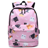 Backpack Female Backpack Computer Rechargeable Schoolbag Pink 16 inches 0 - Tophatter Daily Deals