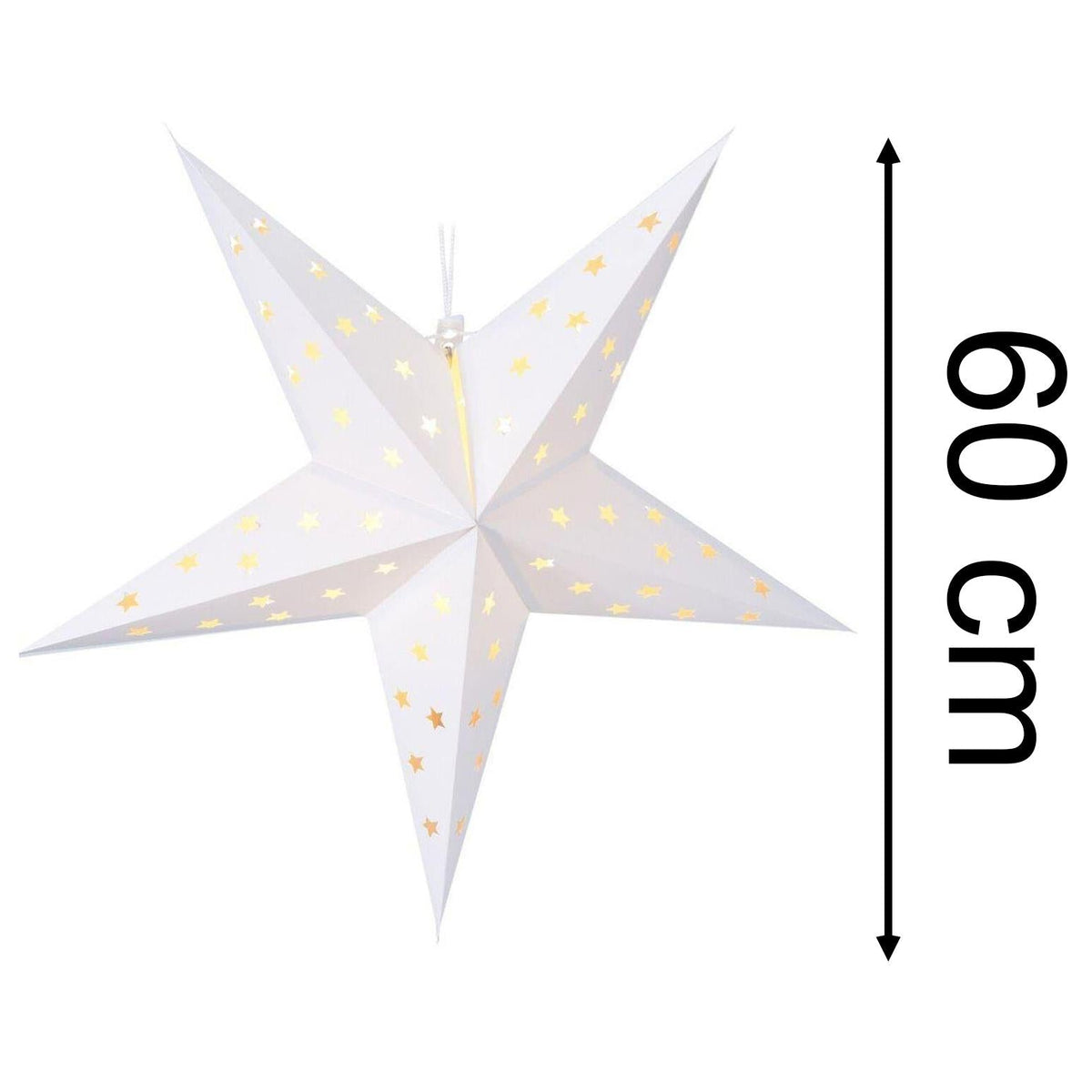 White LED Christmas Star | Christmas Paper Star Light Hanging Decoration - 60cm LED Light - Tophatter Daily Deals