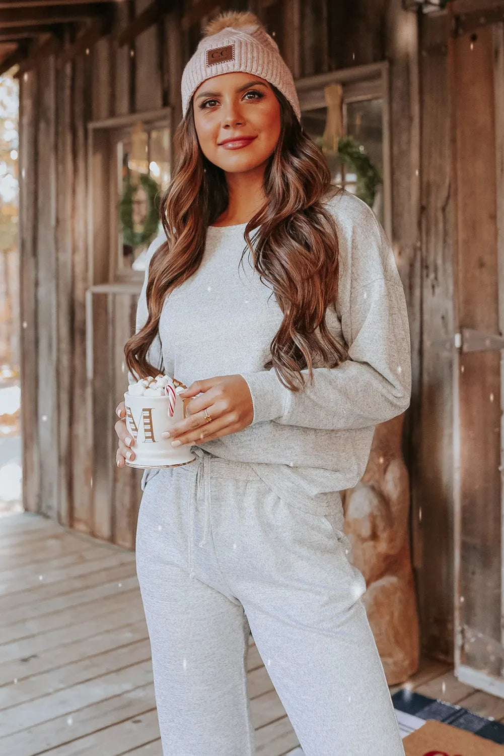 Gray Long Sleeve Pullover and Jogger Pants Lounge Set Loungewear & Sleepwear/Loungewear - Tophatter Daily Deals