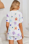 Floral Round Neck Raglan Sleeve Top and Shorts Lounge Set Loungewear Sets - Tophatter Daily Deals