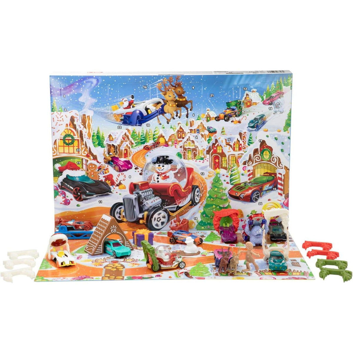 Hot Wheels Christmas Advent Calendar | 10 Hot Wheels Cars & 14 Accessories Advent Calendar - Tophatter Daily Deals