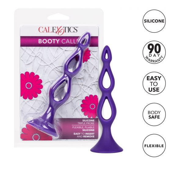 Booty Call Silicone Triple Probe in Purple Anal Sex Toys - Tophatter Daily Deals